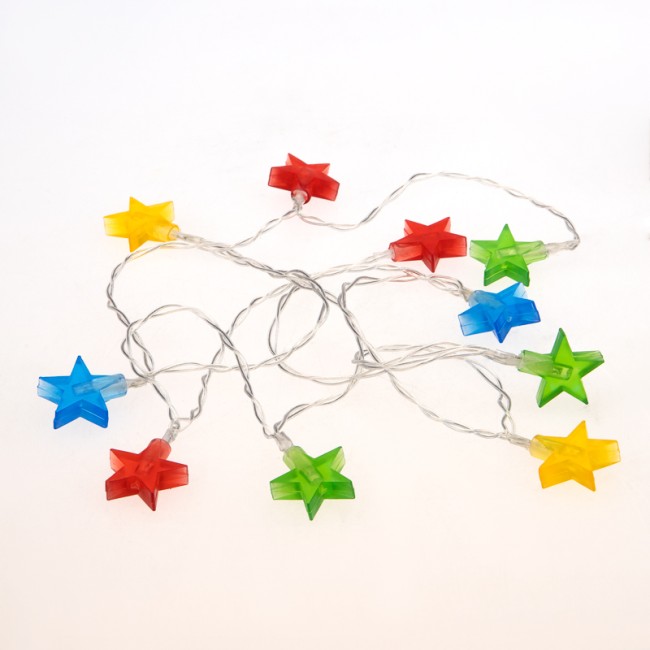 Гирлянда светодиодная Звездочки 1,5 м, 10 LED, прозрачный ПВХ, цвет свечения мультиколор, 2 х АА (батарейки не в комплекте) NEON-NIGHT Гирлянда светодиодная Звездочки 1,5 м, 10 LED, прозрачный ПВХ, цвет свечения мультиколор, 2 х АА (батарейки не в комплекте) NEON-NIGHT