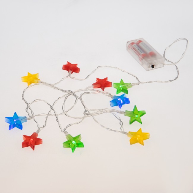 Гирлянда светодиодная Звездочки 1,5 м, 10 LED, прозрачный ПВХ, цвет свечения мультиколор, 2 х АА (батарейки не в комплекте) NEON-NIGHT Гирлянда светодиодная Звездочки 1,5 м, 10 LED, прозрачный ПВХ, цвет свечения мультиколор, 2 х АА (батарейки не в комплекте) NEON-NIGHT