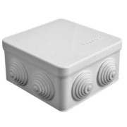 Коробка распределительная ОП 105х105х56мм IP54 7 выходов 4 гермоввода крышка защелкивающаяся сер. Epplast 100012 Коробка распределительная ОП 105х105х56мм IP54 7 выходов 4 гермоввода крышка защелкивающаяся сер. Epplast 100012