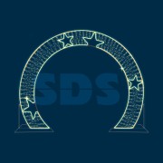 Декоративная арка со звездами плоская 300 см теплая белая Декоративная арка со звездами плоская 300 см теплая белая