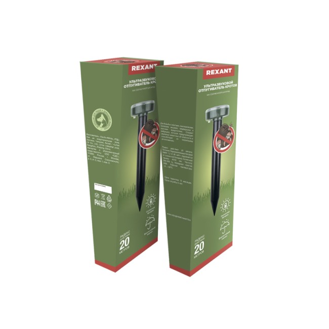 Ультразвуковой отпугиватель кротов R 20м, на солнечной батарее REXANT Ультразвуковой отпугиватель кротов R 20м, на солнечной батарее REXANT