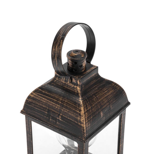 Декоративный фонарь с лампочкой, бронзовый корпус, размер 10,5х10,5х22,5 см, цвет ТЕПЛЫЙ БЕЛЫЙ Декоративный фонарь с лампочкой, бронзовый корпус, размер 10,5х10,5х22,5 см, цвет ТЕПЛЫЙ БЕЛЫЙ