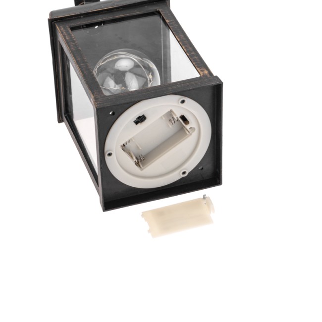 Декоративный фонарь с лампочкой, бронзовый корпус, размер 10,5х10,5х22,5 см, цвет ТЕПЛЫЙ БЕЛЫЙ Декоративный фонарь с лампочкой, бронзовый корпус, размер 10,5х10,5х22,5 см, цвет ТЕПЛЫЙ БЕЛЫЙ