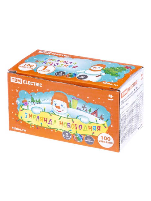 Гирлянда новогодняя, МГ 100, 220 В, многоцветная, 5 м, 8 режимов TDM Гирлянда новогодняя, МГ 100, 220 В, многоцветная, 5 м, 8 режимов TDM