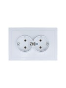 Розетка 2-мест. с/з СП ZIMA IP20 16А ПБТ безвинт. зажим бел. LEZARD 704-0200-127BQC