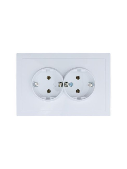 Розетка 2-мест. с/з СП ZIMA IP20 16А ПБТ безвинт. зажим бел. LEZARD 704-0200-127BQC
