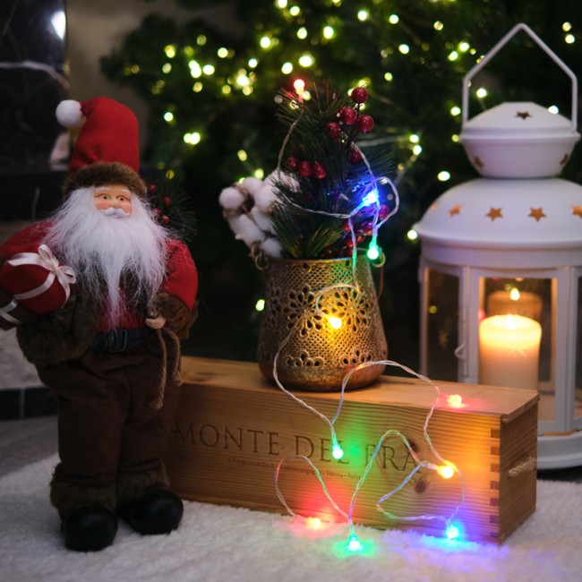 Гирлянда светодиодная Шарики 1,5 м, 10 LED, прозрачный ПВХ, цвет свечения мультиколор, 2 х АА (батарейки не в комплекте) NEON-NIGHT