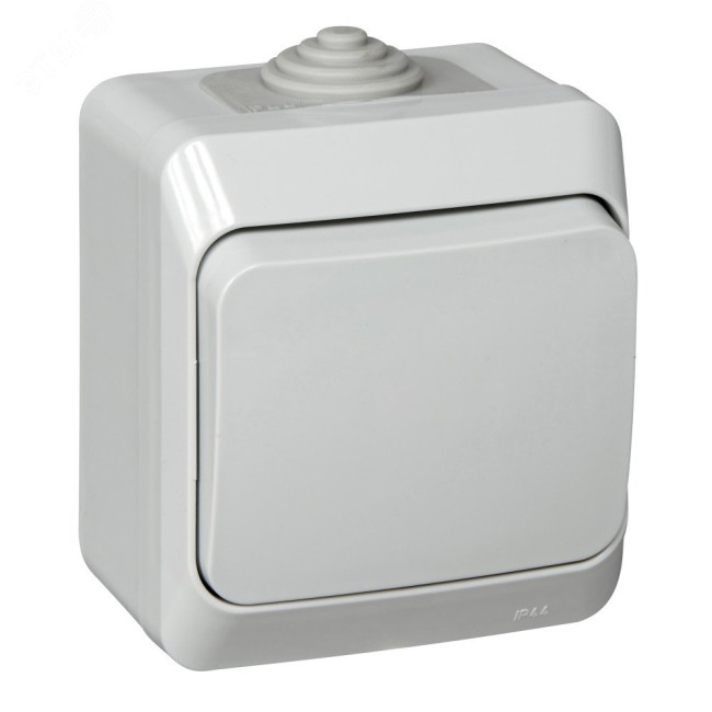 ЭТЮД Выключатель одноклавишный наружный IP44 серый ЭТЮД Выключатель одноклавишный наружный IP44 серый