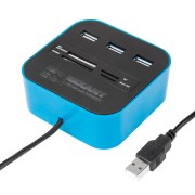 Разветвитель USB на 3 порта+картридер (все в одном) черный REXANT Разветвитель USB на 3 порта+картридер (все в одном) черный REXANT