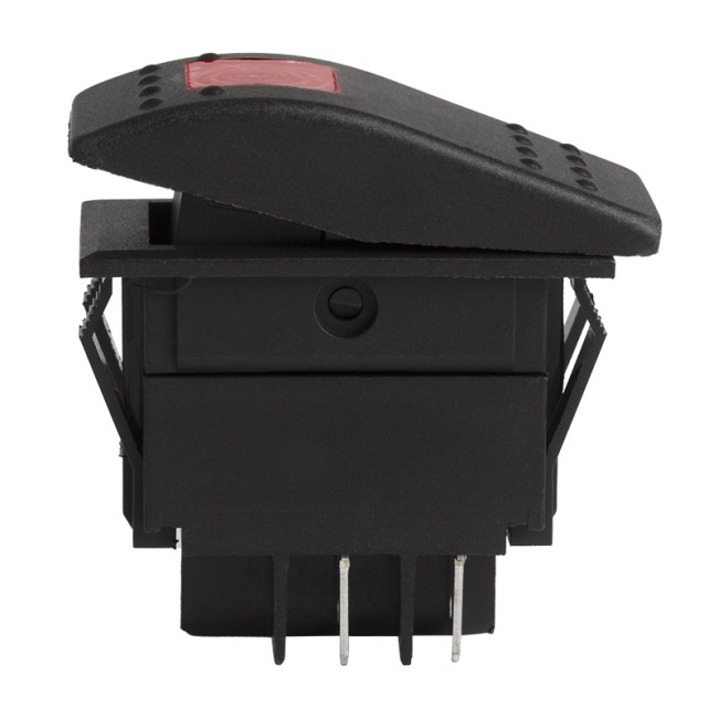 Выключатель клавишный 12V 35А (4с) ON-OFF красный  с подсветкой  REXANT