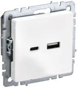 Розетка BRITE USB A+C 18Вт РЮ11-1-БрБ механизм бел. IEK BR-U22-018-K01 Розетка BRITE USB A+C 18Вт РЮ11-1-БрБ механизм бел. IEK BR-U22-018-K01