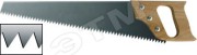 Ножовка по дереву, крупный кален.зуб 3 ТPI с запилом 7 ТPI, 2D заточка, пласт.прорезинен.ручка 500 мм