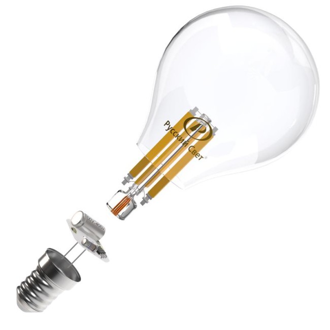 Лампа светодиодная филаментная RS F P45 E14 7W 220-240V 2700К 7Вт 810лм Ra 90 шар Русский Свет 15011245089 Лампа светодиодная филаментная RS F P45 E14 7W 220-240V 2700К 7Вт 810лм Ra 90 шар Русский Свет 15011245089