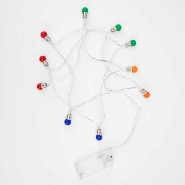 Гирлянда светодиодная Мини-лампочки 1.5 м, 10 LED, прозрачный ПВХ, цвет свечения мультиколор, 2 х АА (батарейки не в комплекте) NEON-NIGHT