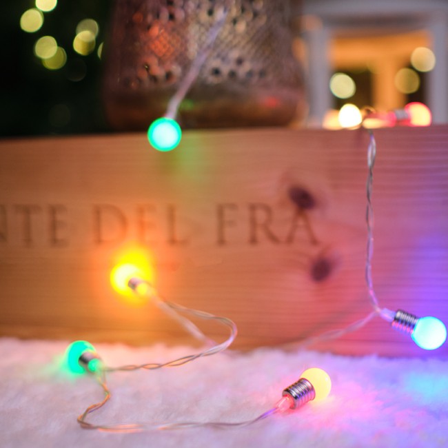 Гирлянда светодиодная Мини-лампочки 1.5 м, 10 LED, прозрачный ПВХ, цвет свечения мультиколор, 2 х АА (батарейки не в комплекте) NEON-NIGHT