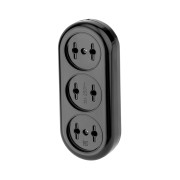 Колодка 3 гнезда карболитовая б/з 16 А, черная Rexant