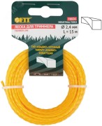 Леска для садовых триммеров крученая ''Квадрат'' 2.0 мм х 15 м