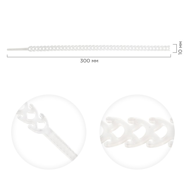 Стяжка полимерная многоразовая 300х10мм, прозрачная (20 шт/уп) REXANT Стяжка полимерная многоразовая 300х10мм, прозрачная (20 шт/уп) REXANT