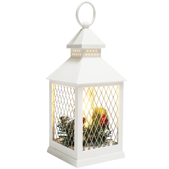 Декоративный фонарь со свечкой, белый корпус, размер 10,5х10,5х24 см, цвет ТЕПЛЫЙ БЕЛЫЙ Декоративный фонарь со свечкой, белый корпус, размер 10,5х10,5х24 см, цвет ТЕПЛЫЙ БЕЛЫЙ