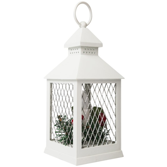 Декоративный фонарь со свечкой, белый корпус, размер 10,5х10,5х24 см, цвет ТЕПЛЫЙ БЕЛЫЙ Декоративный фонарь со свечкой, белый корпус, размер 10,5х10,5х24 см, цвет ТЕПЛЫЙ БЕЛЫЙ