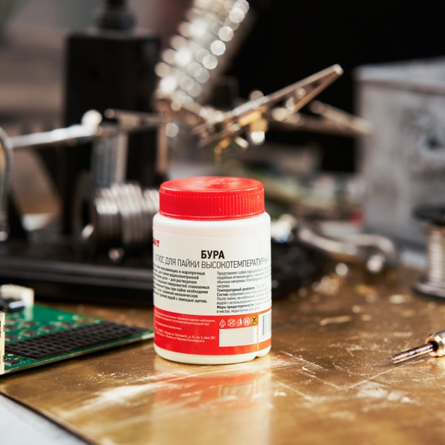 Флюс для пайки, БУРА, 100г, банка REXANT Флюс для пайки, БУРА, 100г, банка REXANT