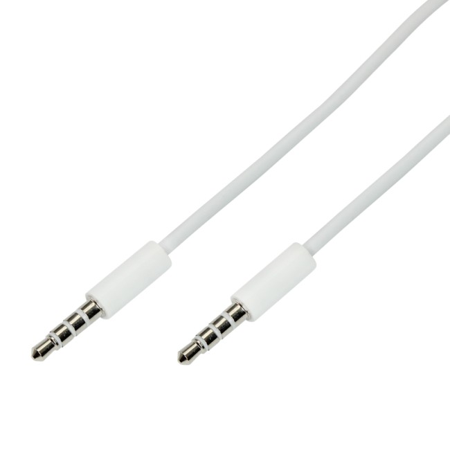 Аудиокабель 3,5 мм штекер-штекер 0,5 м белый Аудиокабель 3,5 мм штекер-штекер 0,5 м белый