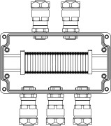 Коробка клеммная взрывозащищенная из алюминия. 1Ex e IIC Т5 Gb/Ex tb IIIB T95C Db IP66. Клеммы 2,5мм2-25шт. А,С: ввод D8-13мм под небронированный кабель в металлорукаве Dt 20мм. Ni-5шт. Коробка клеммная взрывозащищенная из алюминия. 1Ex e IIC Т5 Gb/Ex tb IIIB T95C Db IP66. Клеммы 2,5мм2-25шт. А,С: ввод D8-13мм под небронированный кабель в металлорукаве Dt 20мм. Ni-5шт.