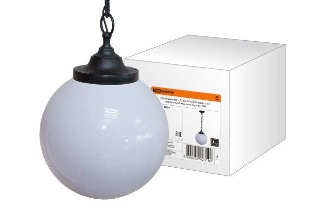 Светильник НСБ 02-60-251 УХЛ4 60 Вт, IP40, шар опал 250 мм, цепь черная TDM Светильник НСБ 02-60-251 УХЛ4 60 Вт, IP40, шар опал 250 мм, цепь черная TDM
