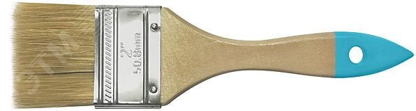 Кисть флейцевая, натур. cветлая щетина, деревянная ручка 2.5'' (63 мм)