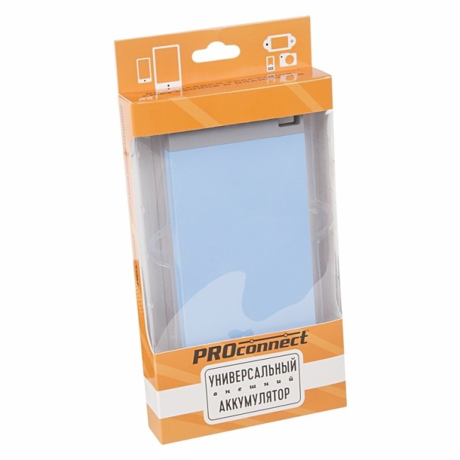 Портативное зарядное устройство Power Bank 4000 mAh USB голубое PROCONNECT