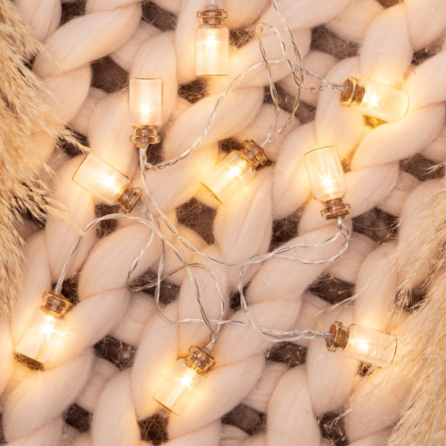 Гирлянда светодиодная Баночки 1,5 м, 10 LED, прозрачный ПВХ, цвет свечения теплый белый, 2 х АА (батарейки не в комплекте) NEON-NIGHT Гирлянда светодиодная Баночки 1,5 м, 10 LED, прозрачный ПВХ, цвет свечения теплый белый, 2 х АА (батарейки не в комплекте) NEON-NIGHT