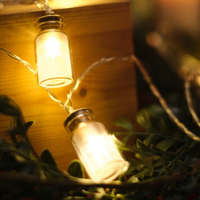 Гирлянда светодиодная Баночки 1,5 м, 10 LED, прозрачный ПВХ, цвет свечения теплый белый, 2 х АА (батарейки не в комплекте) NEON-NIGHT Гирлянда светодиодная Баночки 1,5 м, 10 LED, прозрачный ПВХ, цвет свечения теплый белый, 2 х АА (батарейки не в комплекте) NEON-NIGHT