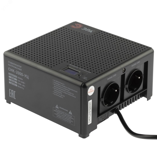 Стабилизатор напряжения CНК-2000-УЦ компактный универсальный, 140-260В/220В, 2000ВА ЭРА Стабилизатор напряжения CНК-2000-УЦ компактный универсальный, 140-260В/220В, 2000ВА ЭРА