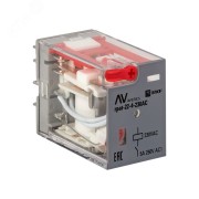 Реле промежуточное с кнопкой и мех. Индикацией    RPAt 22/4 5A 230В AC EKF AVERES