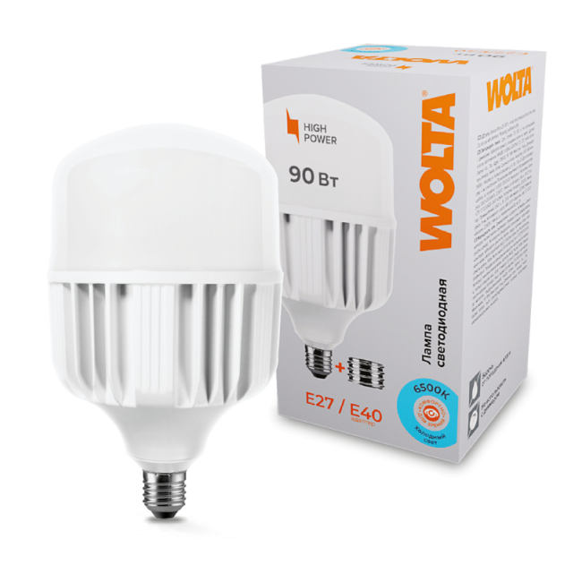 Светодиодная лампа WOLTA 25WHP90E27/40 90Вт 6500К Е27/Е40 Светодиодная лампа WOLTA 25WHP90E27/40 90Вт 6500К Е27/Е40