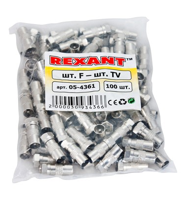 Переходник штекер F – штекер TV REXANT 