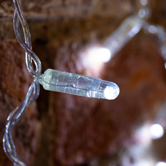 Гирлянда Светодиодный Дождь 2х1,5м, постоянное свечение, прозрачный провод, 230 В, диоды БЕЛЫЕ (шнур питания в комплекте)