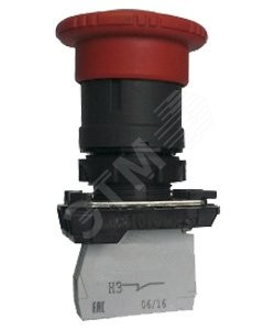 КМЕ 5522м -Ф УХЛ2, красный, 2но+2нз, гриб с фиксацией, IP54, выключатель кнопочный  (ЭТ)