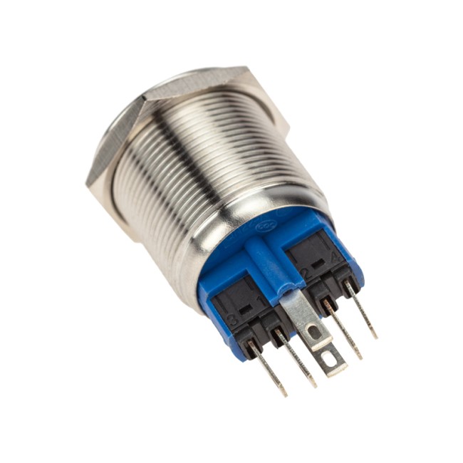 Кнопка  антивандальная Ø22 250В Фикс (6с) ON-OFF/OFF-ON подсв/зеленая REXANT (в упак. 1 шт.)