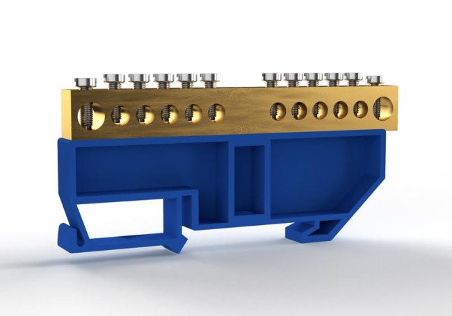 Шина нулевая на DIN-изоляторе 8х12мм 12 отвер. латунь TOKOV ELECTRIC TKE-BCB-812-12-DIN/N Шина нулевая на DIN-изоляторе 8х12мм 12 отвер. латунь TOKOV ELECTRIC TKE-BCB-812-12-DIN/N