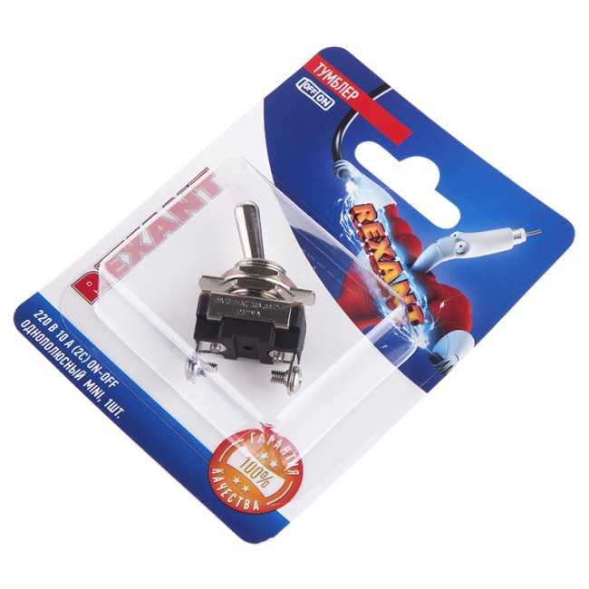 Тумблер 220V 10А (2c) ON-OFF однополюсный Mini (ASW-23) REXANT (в упак. 1шт.) Тумблер 220V 10А (2c) ON-OFF однополюсный Mini (ASW-23) REXANT (в упак. 1шт.)