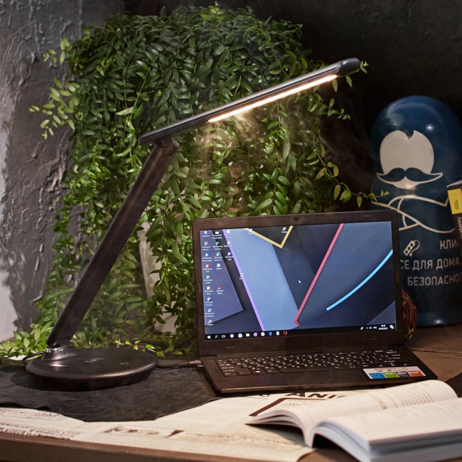 Светильник настольный REXANT Status LED, USB-зарядка устройств, 2700-6500 К, диммирование, 220 В, эффект тиснения под кожу Светильник настольный REXANT Status LED, USB-зарядка устройств, 2700-6500 К, диммирование, 220 В, эффект тиснения под кожу