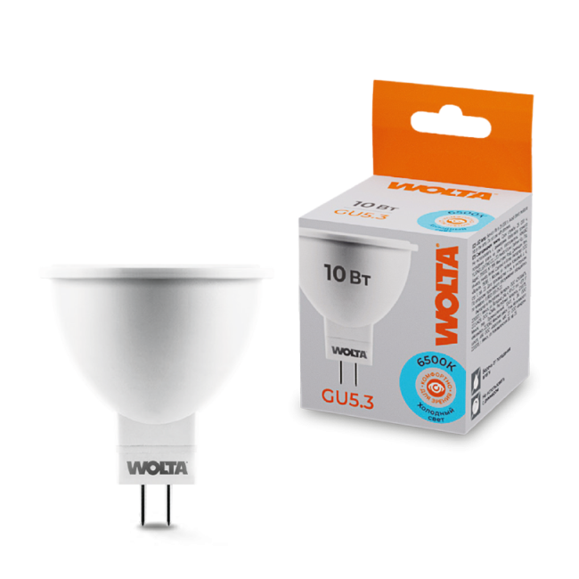 Светодиодная лампа WOLTA 25WMR16-220-10GU5.3 10Вт 6500K GU5.3