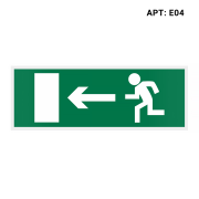 Знак безопасности (пиктограмма) Е04 "Выход налево"