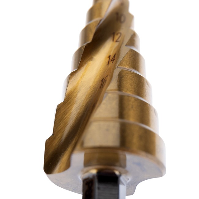 Сверло по металлу ступенчатое ТИТАН 4,0-20,0 мм 76 mm 65 HRC Р6М5 TiN Kranz