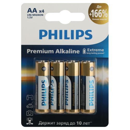 Элемент питания алкалиновый AA/LR6 1.5В Premium (блист. 4шт) Philips Б0062753 Элемент питания алкалиновый AA/LR6 1.5В Premium (блист. 4шт) Philips Б0062753