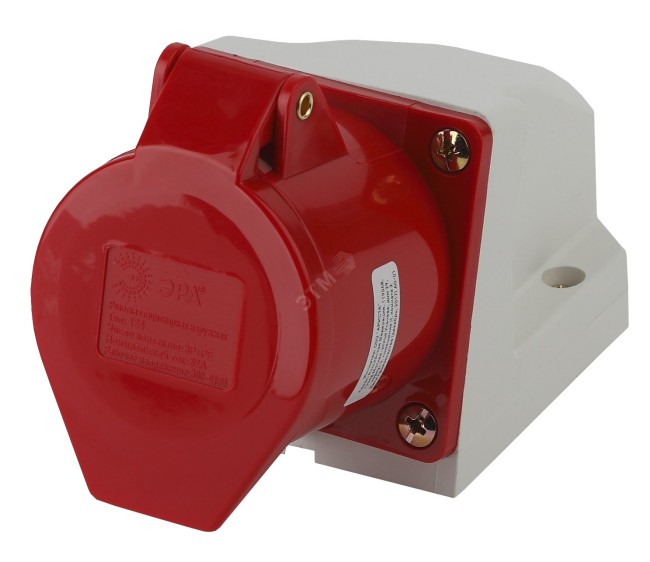 Розетка стационарная наружная 124 3Р+РЕ 32А 380В IP44 (10/60/720) R(OUT)-32-3P-PE-IP44