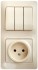 Блок комбинированный Glossa (розетка + 3-кл. выкл.) беж. SE GSL000276 Блок комбинированный Glossa (розетка + 3-кл. выкл.) беж. SE GSL000276
