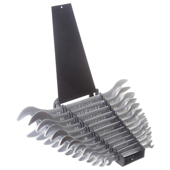 Набор ключей рожковых 6-32мм 12 предметов CrV, зеркальное хромирование REXANT  Набор ключей рожковых 6-32мм 12 предметов CrV, зеркальное хромирование REXANT