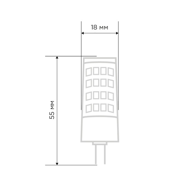 Лампа светодиодная капсульного типа JD-CORN G4 230В 5,5Вт 2700K теплый свет (поликарбонат) REXANT Лампа светодиодная капсульного типа JD-CORN G4 230В 5,5Вт 2700K теплый свет (поликарбонат) REXANT